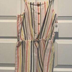 Old Navy Girls Striped Jumpsuit in Pink, Yellow, Gray